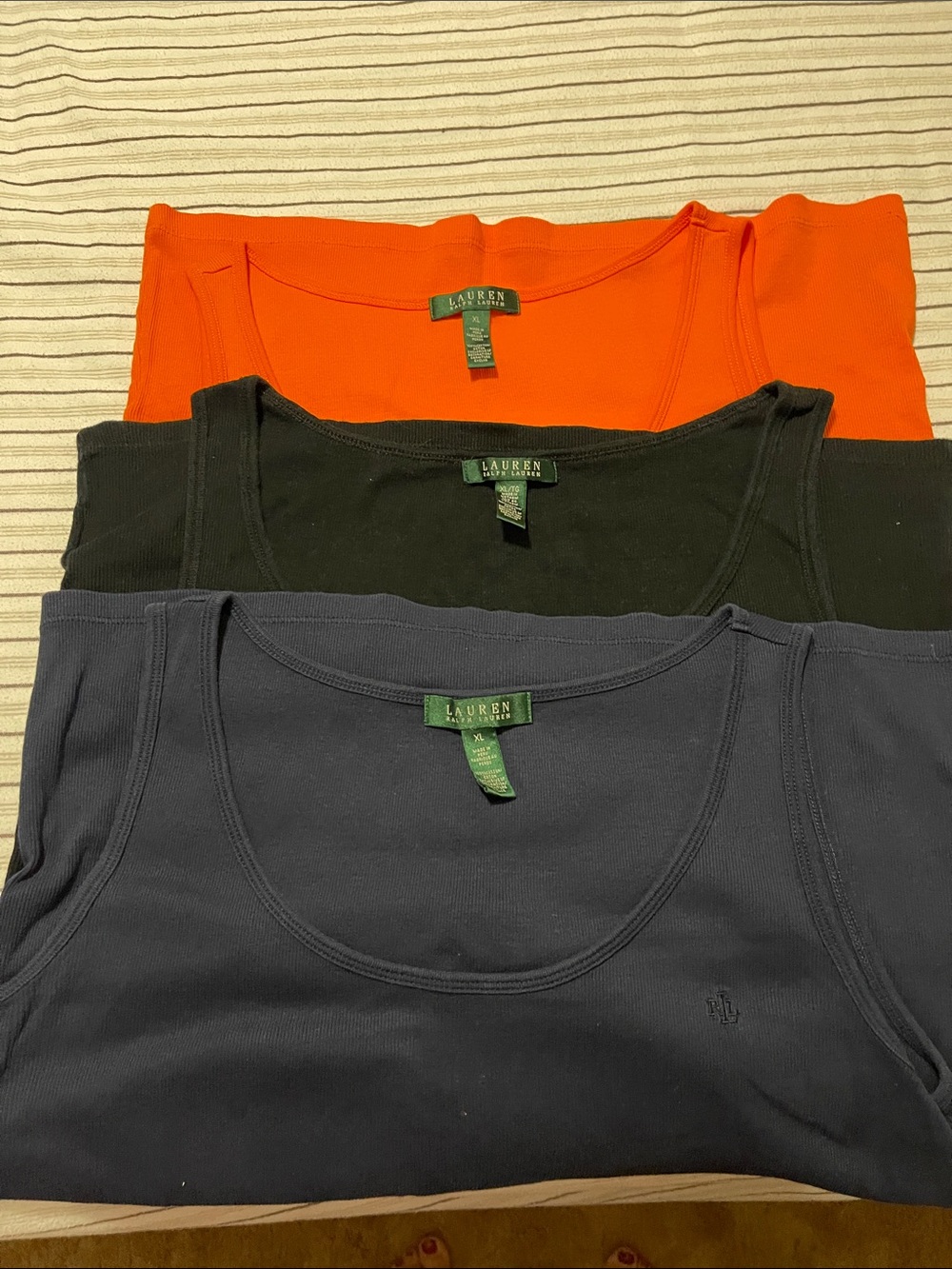 Lauren Ralph Lauren Tank Tops in Orange, Black, Navy